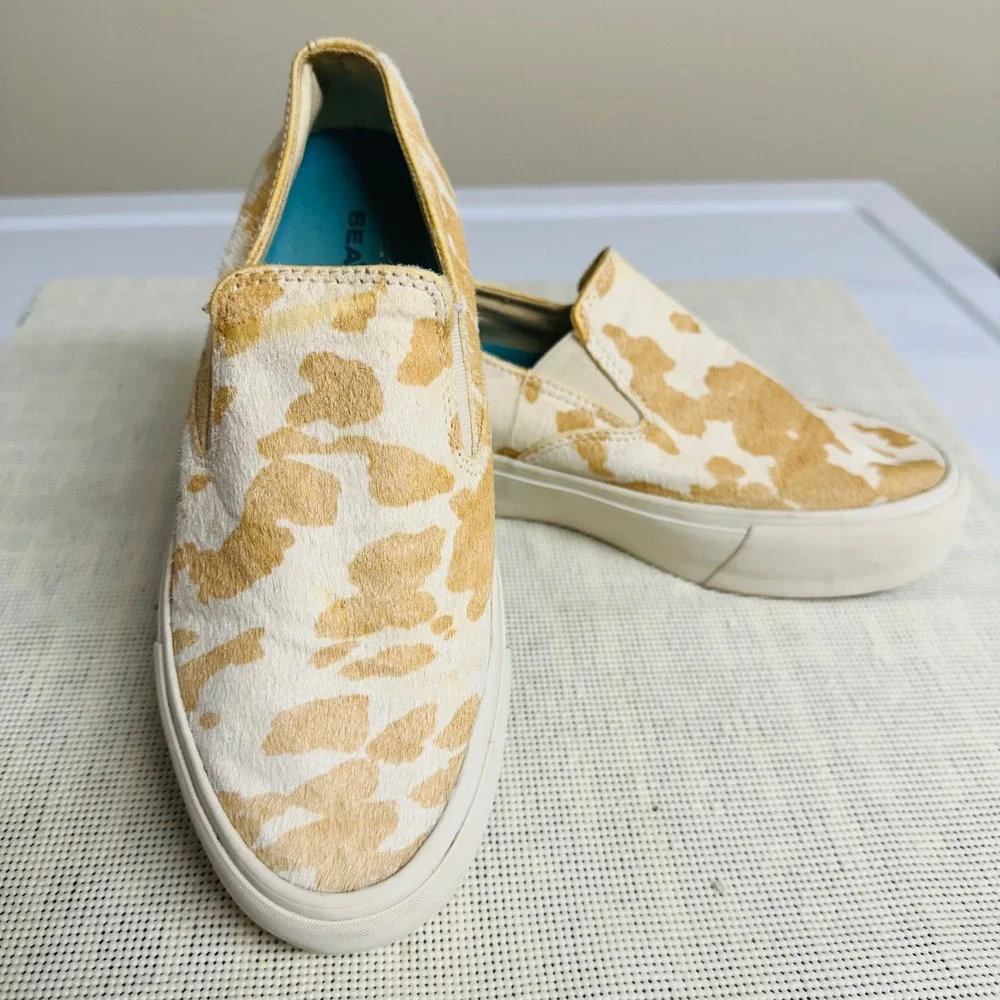 SeaVees Baja Platform Mulholland Cowhide Slip On Sneakers size 7 Womens